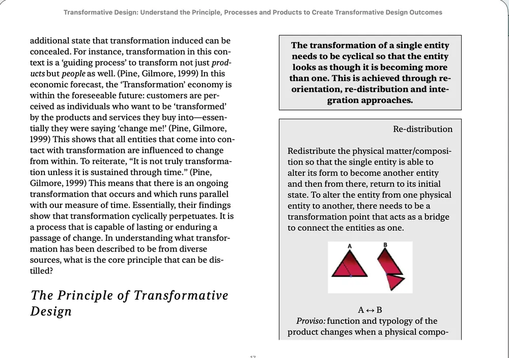 Diagram plate: the principle of transformative design